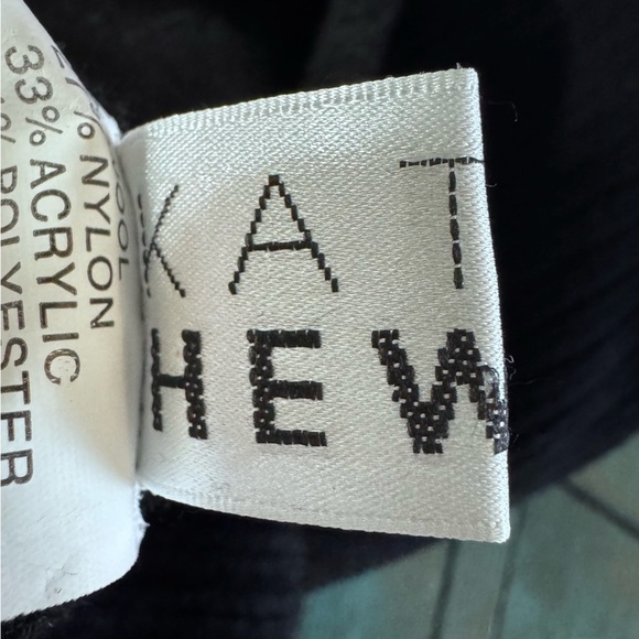 Kate Hewko Black Knit Wide Leg Wool Blend Pants Size Medium Large - Picture 10 of 12